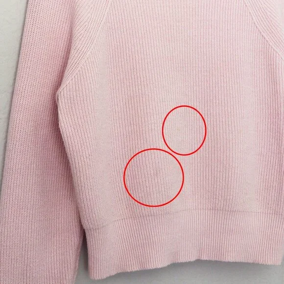 Free People Baby Pink Too Good Pullover Sweater S Mock Neck Raglan Long Sleeves - Picture 16 of 16